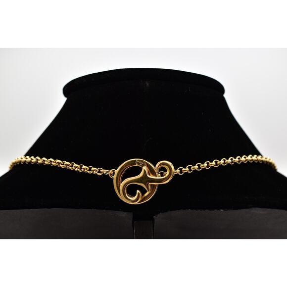 Givenchy Vintage Padlock Logo 4G Pendant Necklace Toggle Chunky Signed BinA17 - Picture 5 of 12